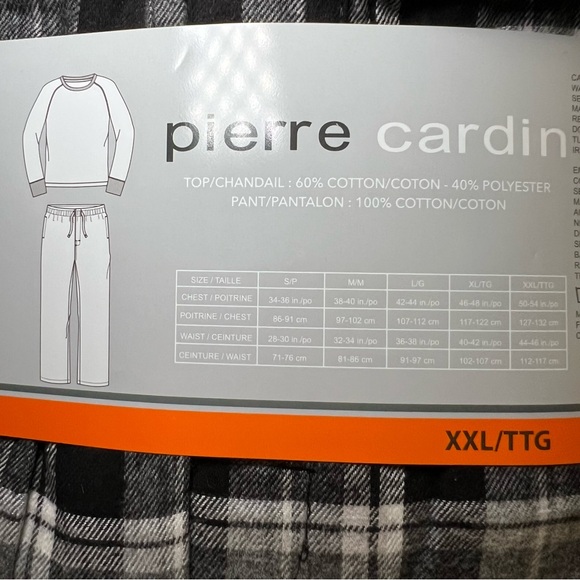 NWT Pierre Cardin loungewear long sleeve shirt and flannel pants set men’s XXL - Picture 6 of 6